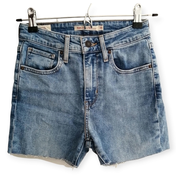 Levi's Premium 721 Cut Off Denim Jean Shorts 2.75" Inch Raw Hem 25 (0) - Picture 1 of 15